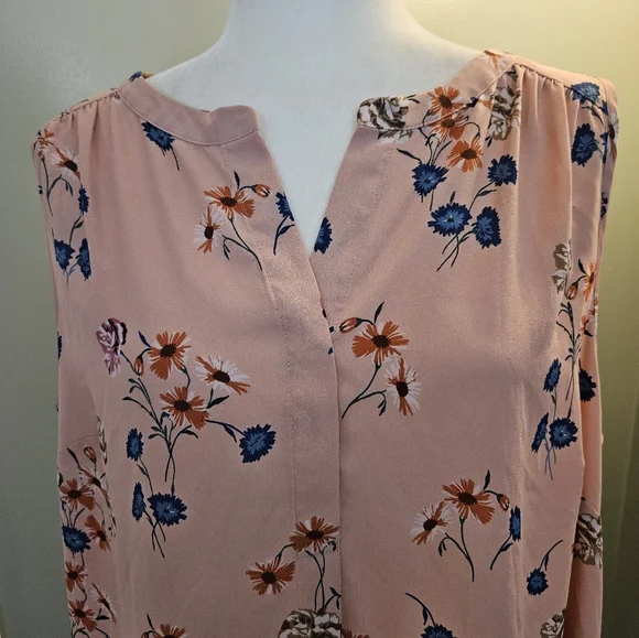 Daniel Rainn Women's Size 2x Floral Pink Sleeveless Top Shirt - Picture 2 of 14